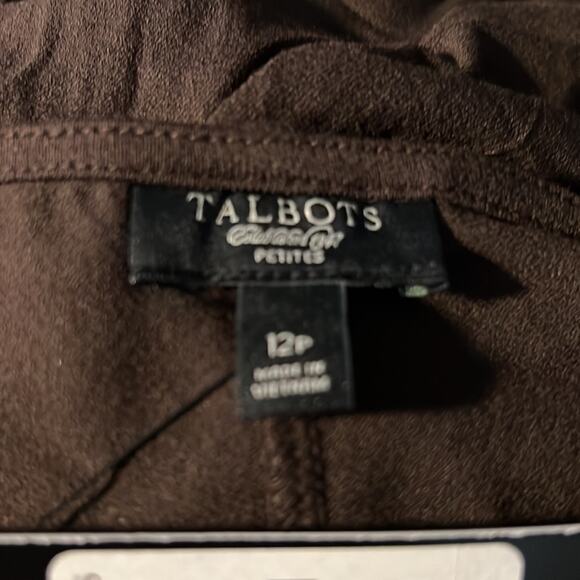 Talbots Petite Surplice Faux Wrap Brown Jersey Dress Size 12 NWT $149 - Picture 6 of 7